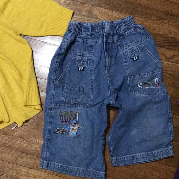 NWOT C.O.C yellow sweater & jeans “America” “golf” - Picture 3 of 5